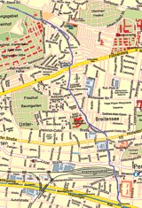 Alter Verlauf des Ameisbaches auf aktuellem Stadtplan übertragen